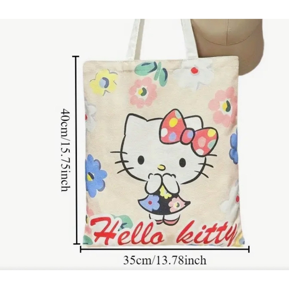 3 for $25 Hello Kitty Tote Bag White Pink lollipop - Picture 2 of 2